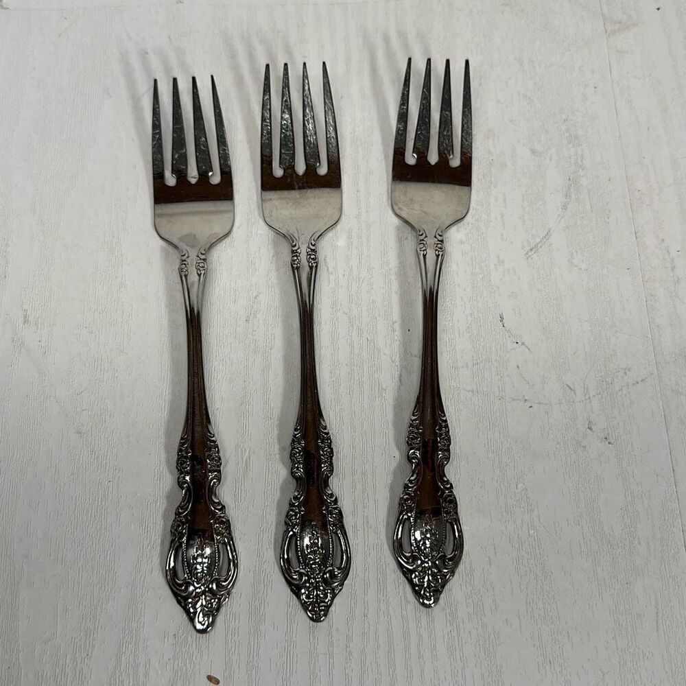 Oneida CommunityβBRAHMS Stainless Steel 3 Salad Forksβ Silverware Flatware